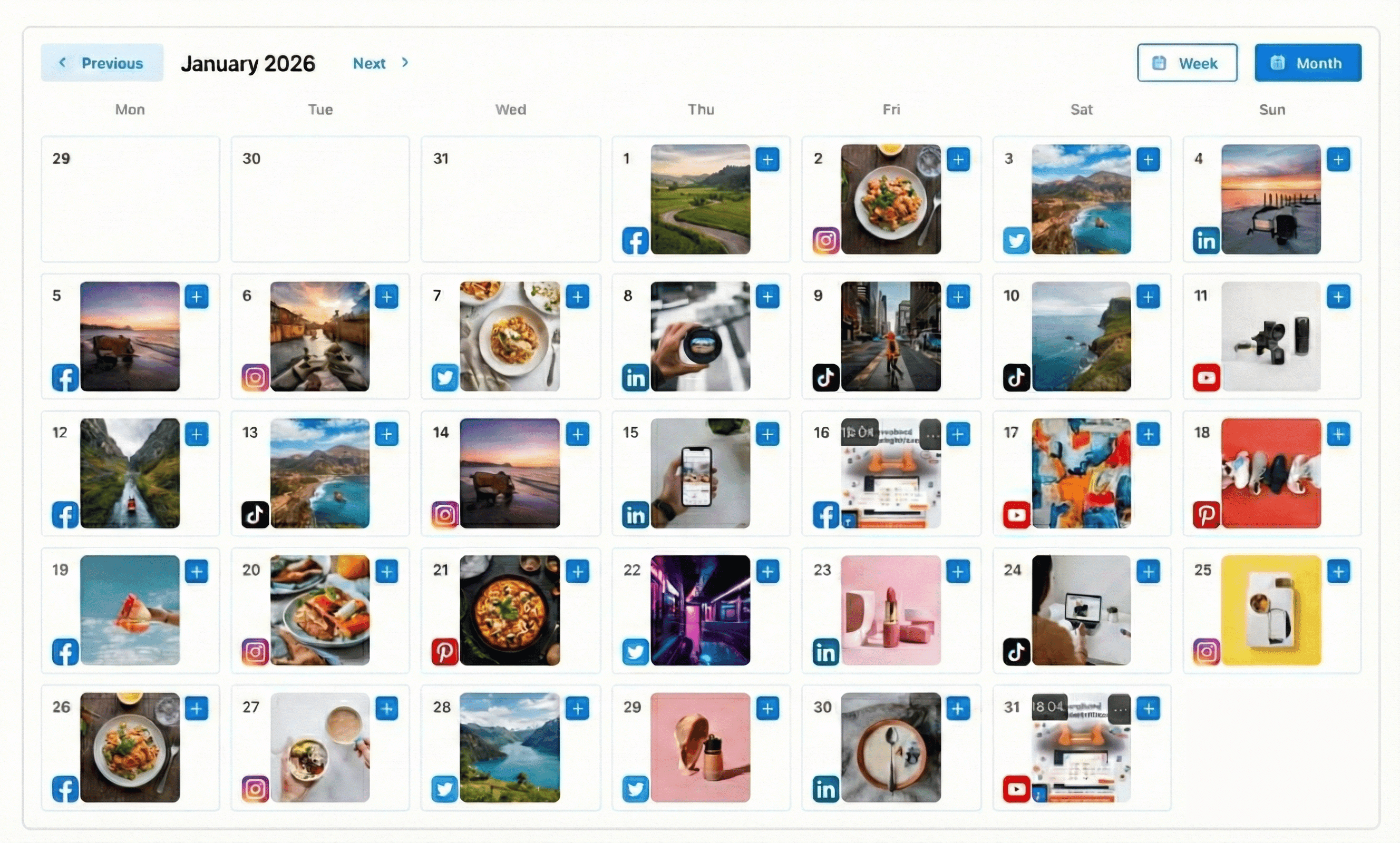 AI-powered social media content calendar
