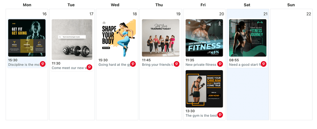 Pinterest scheduling dashboard