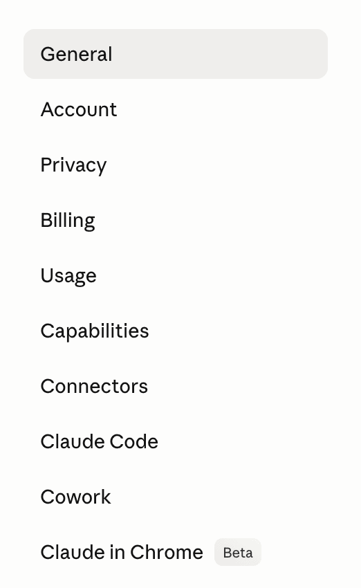 Claude connectors tab in settings