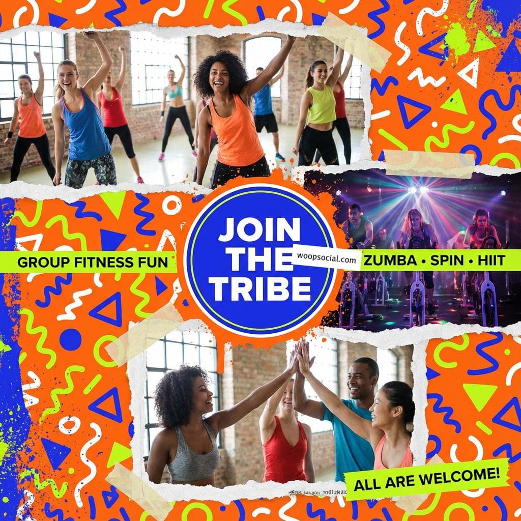 Energetic Group Class Collage