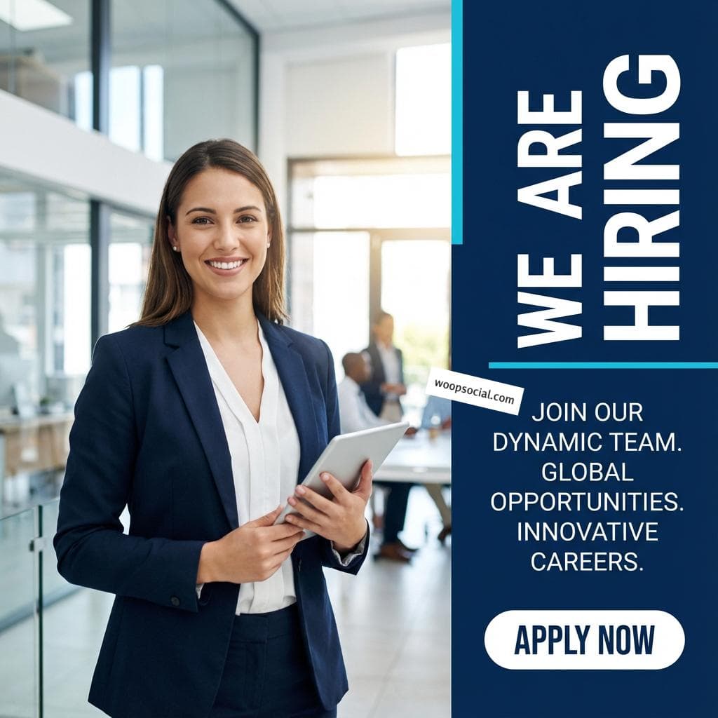 Modern Corporate Blue Hiring Flyer