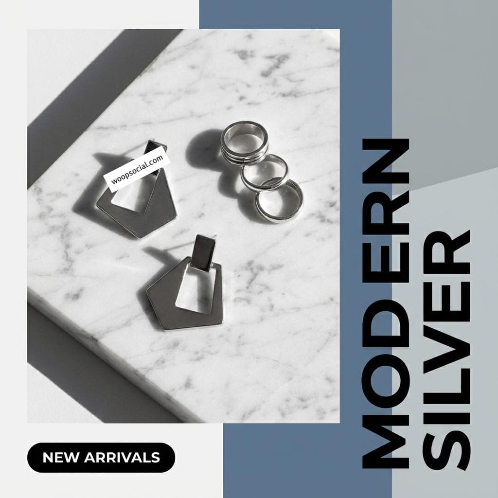 Modern Minimalist Silver Geometric