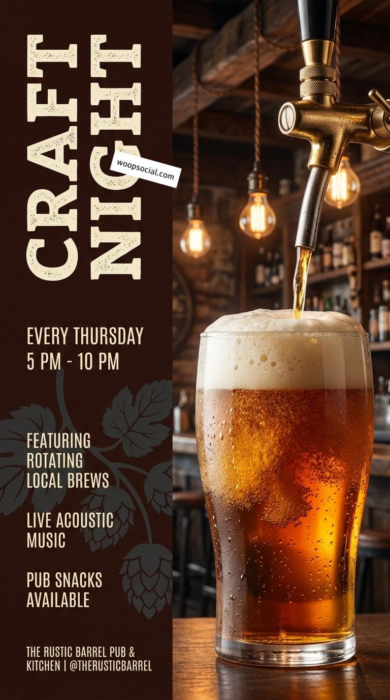 Rustic Craft Beer Night Flyer