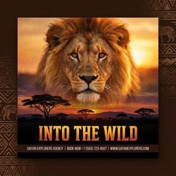 Exotic Wildlife Safari Expedition Flyer