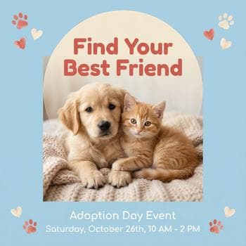 Friendly Pet Adoption Day Flyer