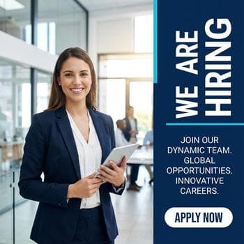 Modern Corporate Blue Hiring Flyer