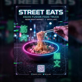 Neon Cyberpunk Noodle Bar