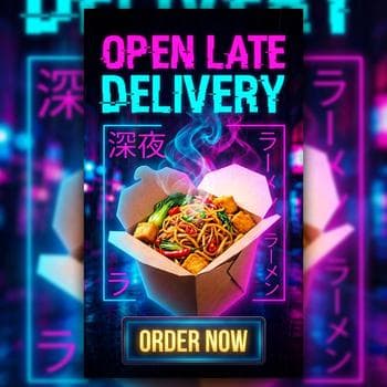 Neon Night Cravings Noodle Box