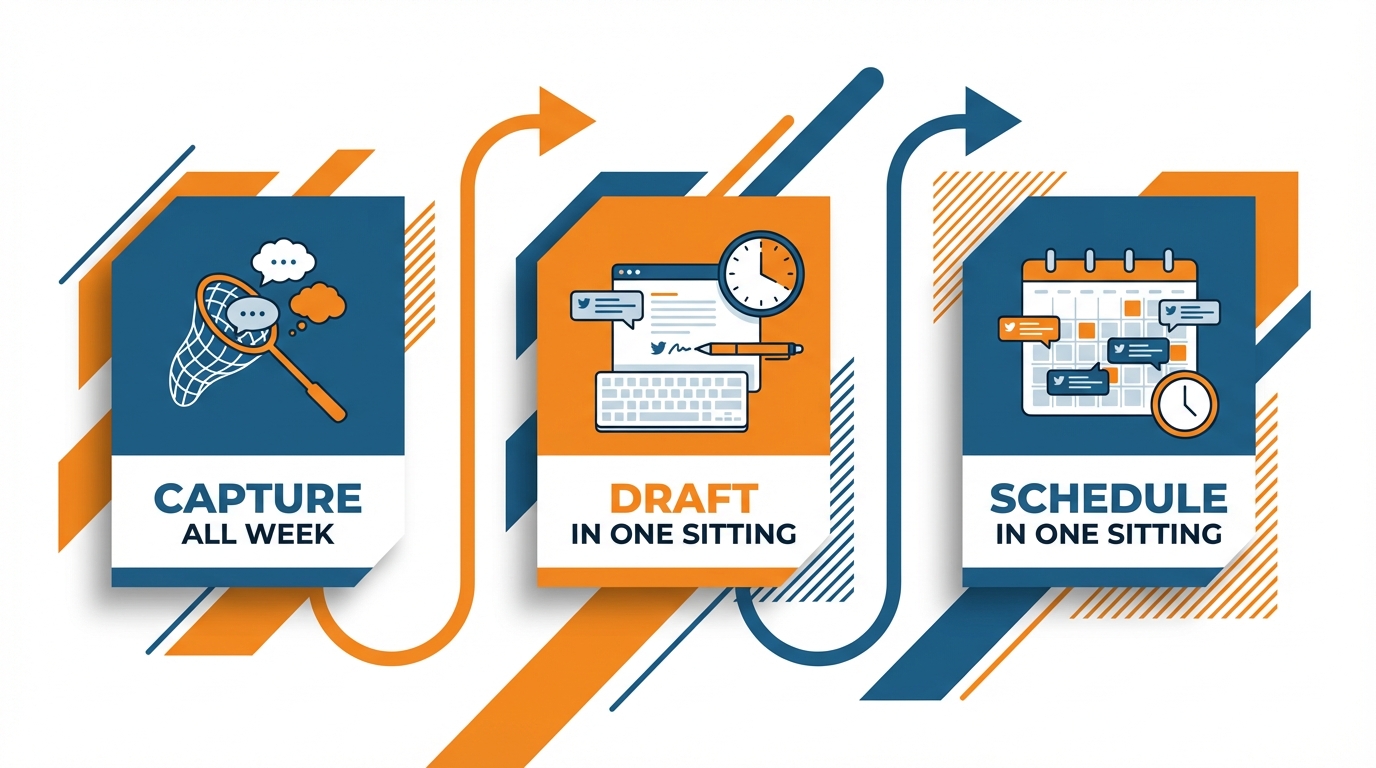 Weekly tweet scheduling process