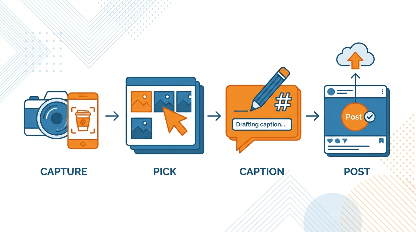 Capture pick caption post flow