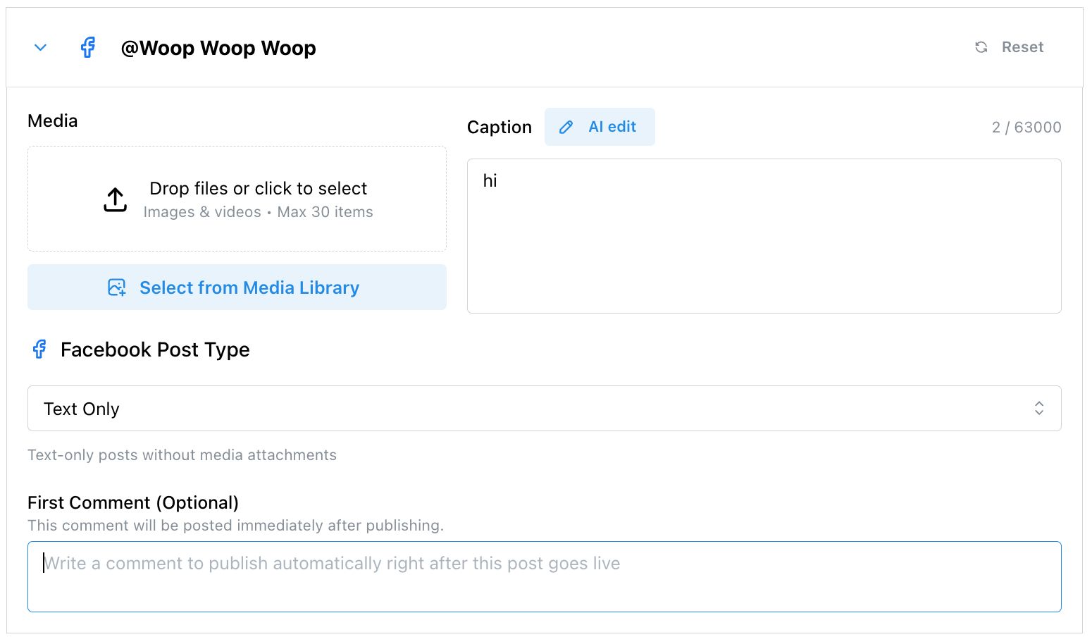 Facebook First Comment
