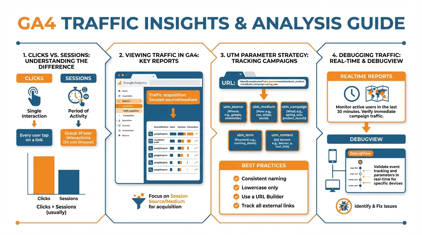 GA4 social traffic infographic summary