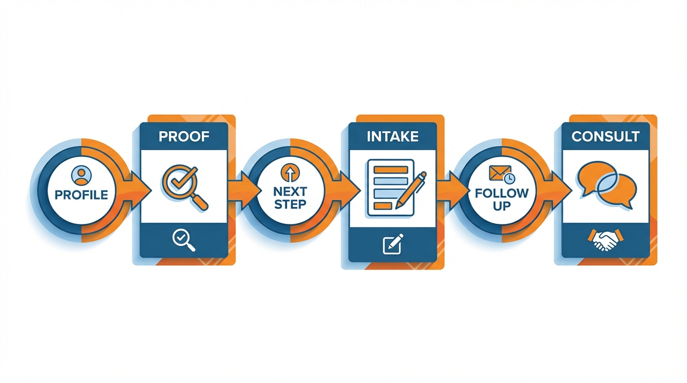 Conversion funnel step-by-step process