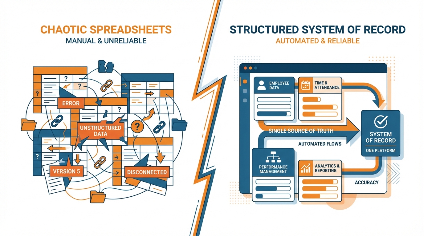 Spreadsheets vs System comparison