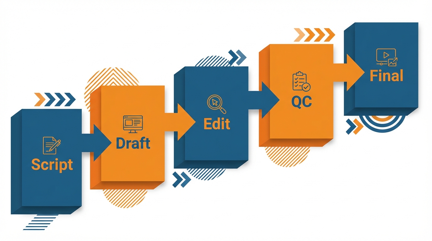 Post production pipeline steps.