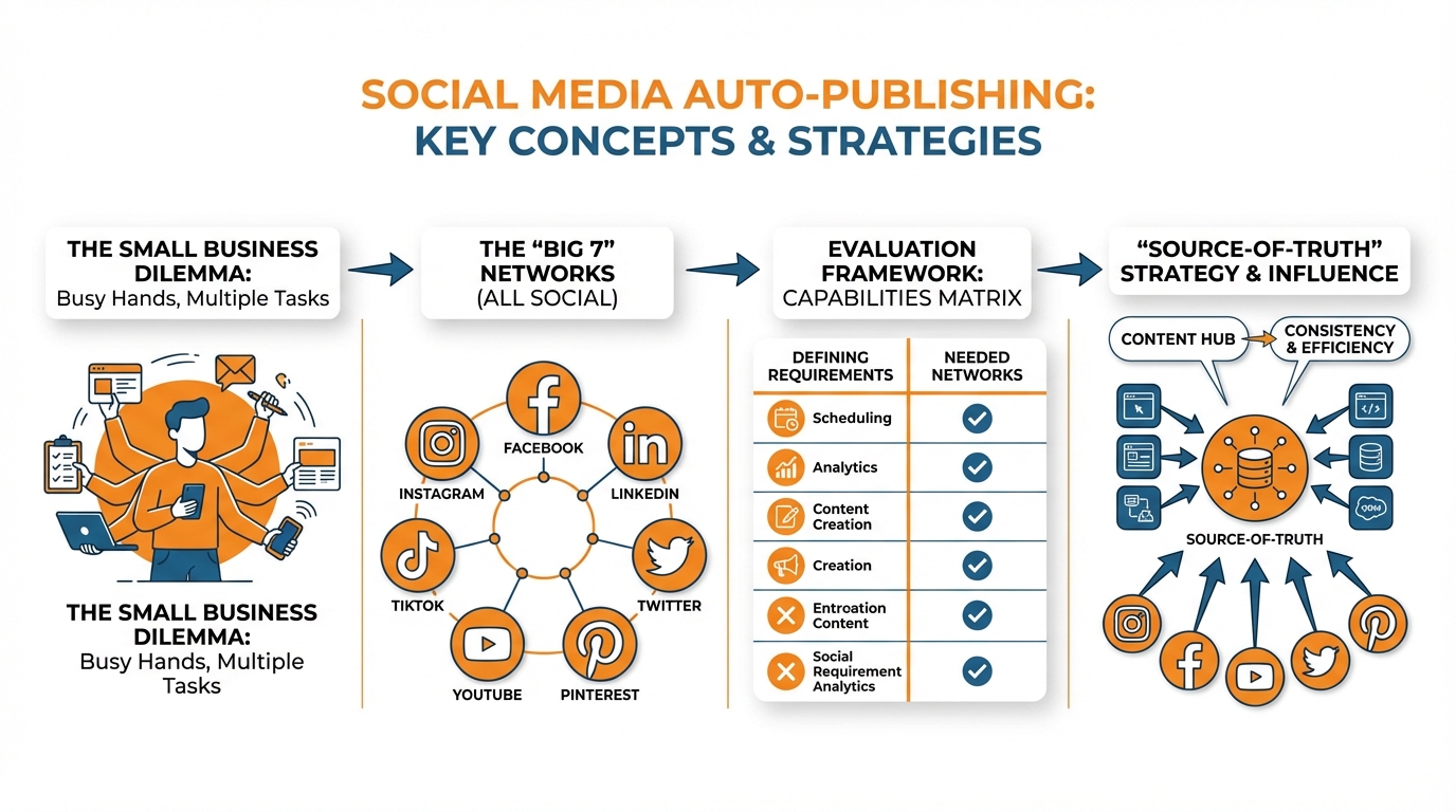 Auto-publishing strategy infographic