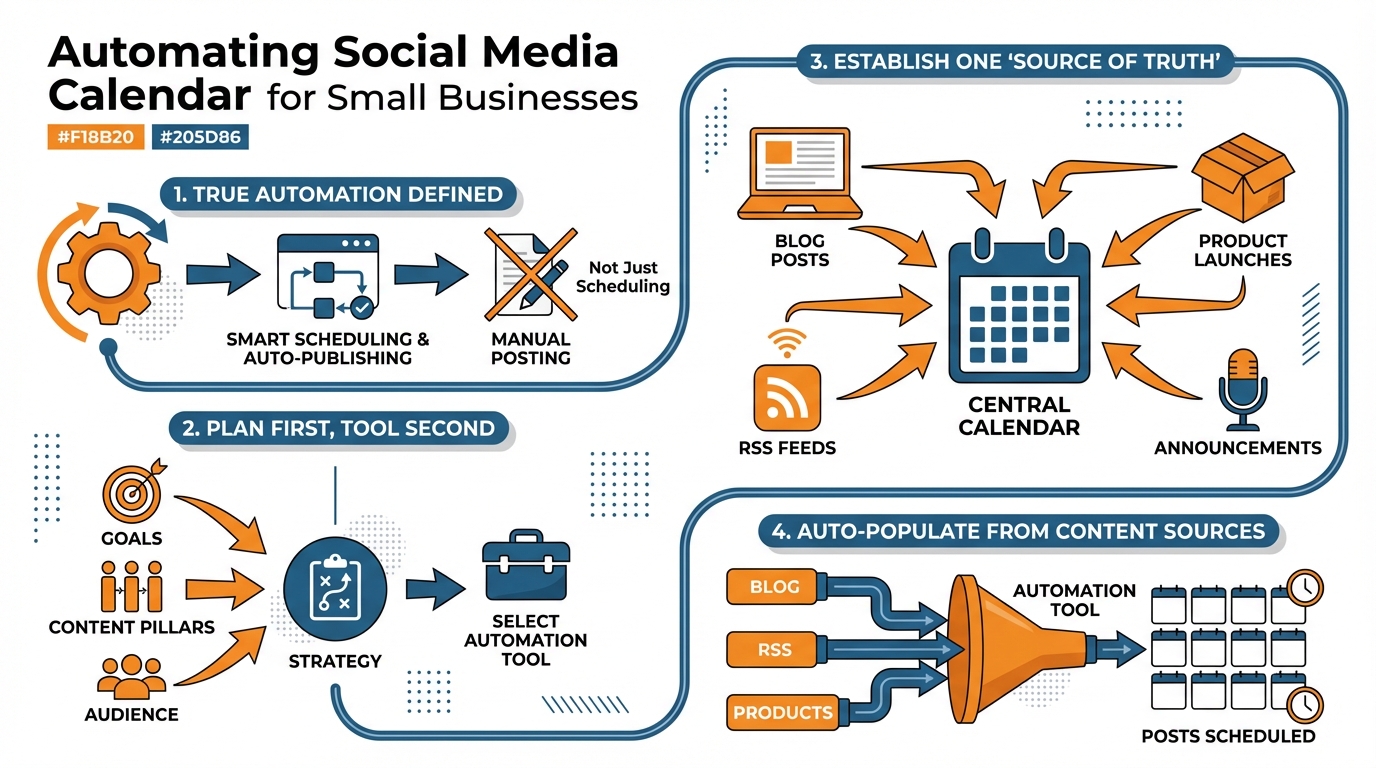 Social media automation infographic summary