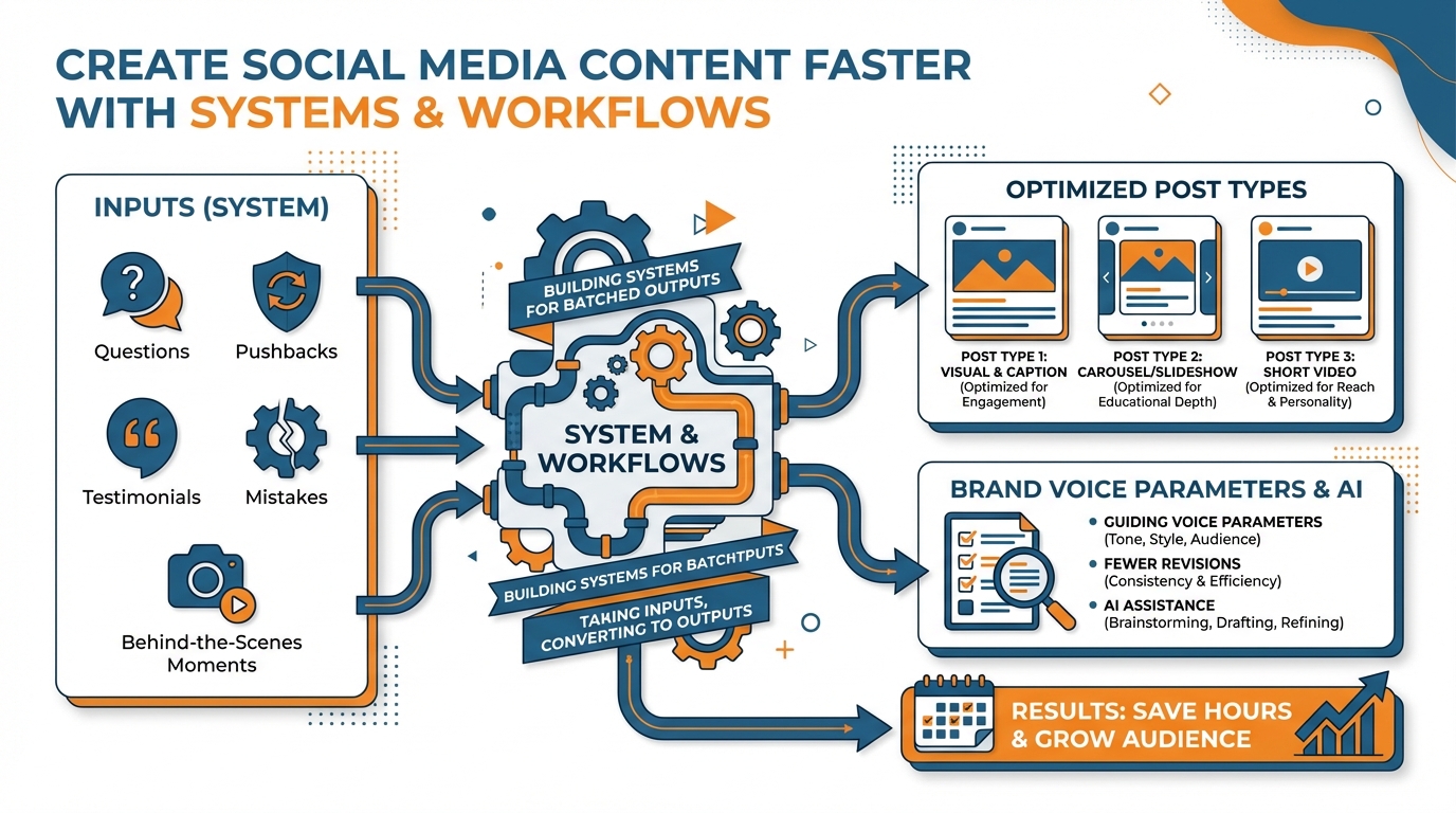 Social media content systems infographic.