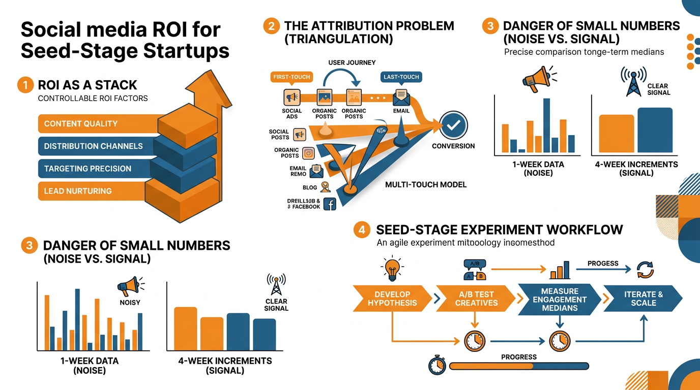 Startup ROI infographic summary.