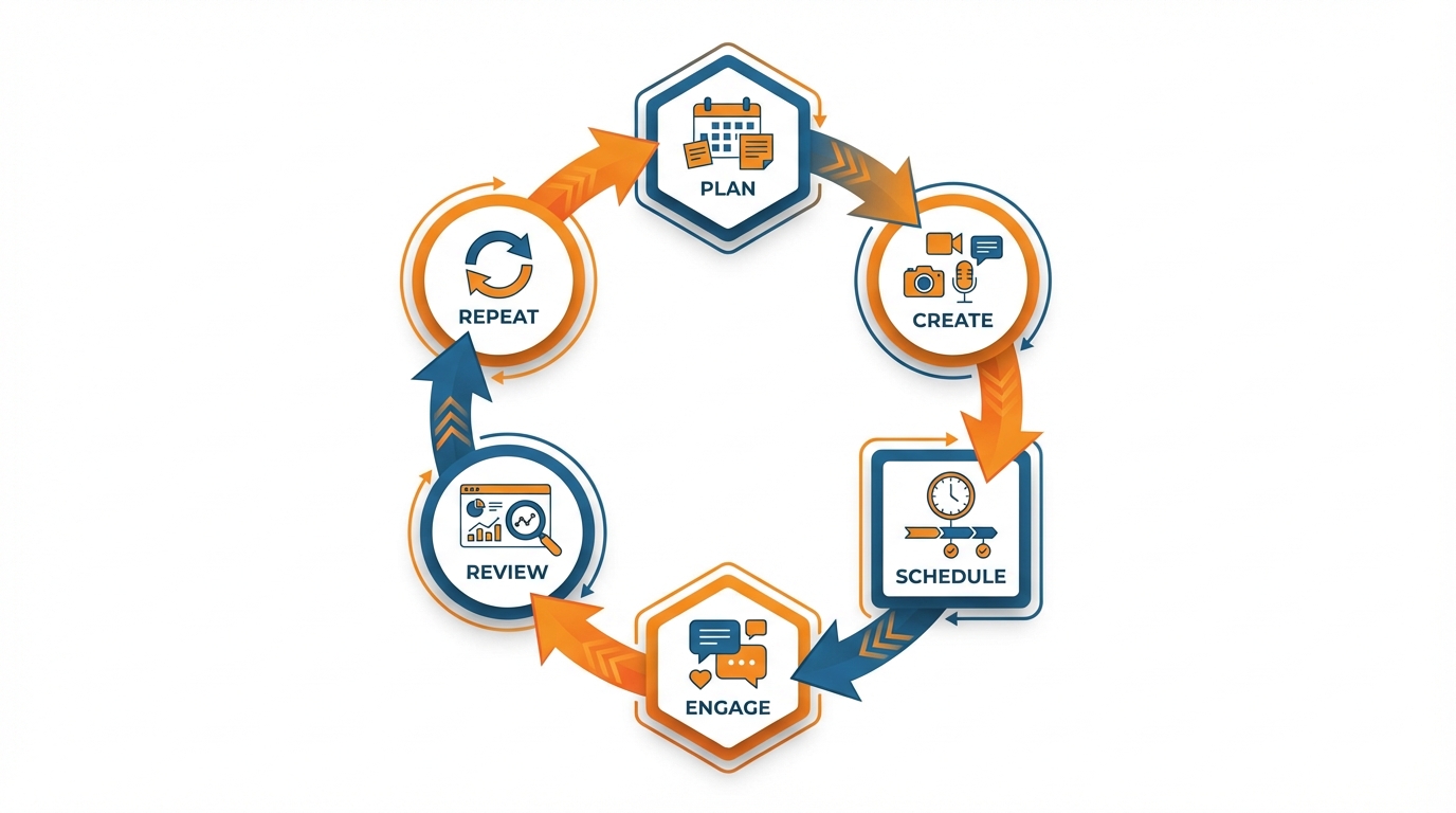 Weekly social media routine